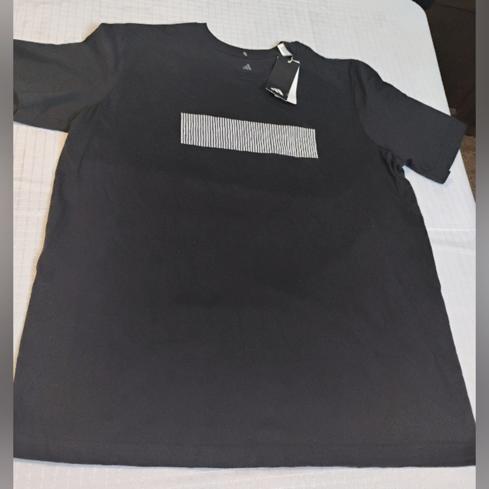 Adidas Black Tee with White Logo